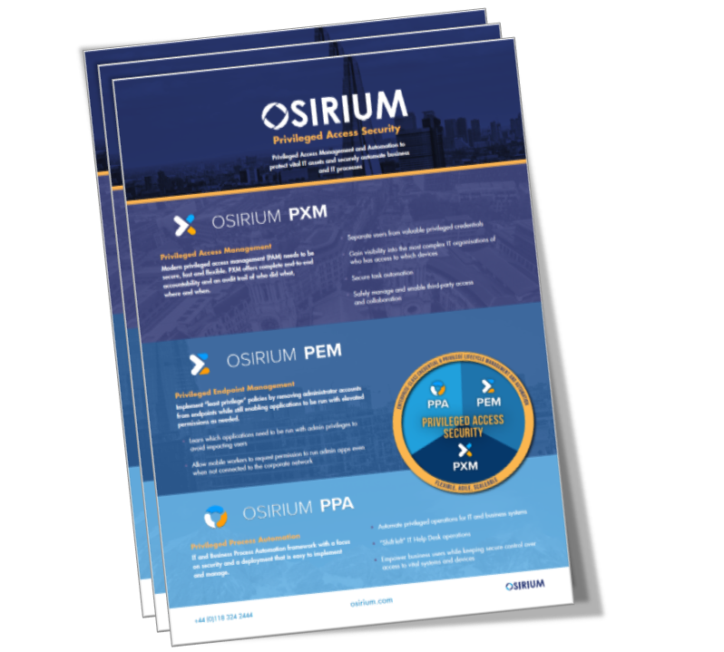 Osirium Solution Data Sheet Osirium Solution Data Sheet