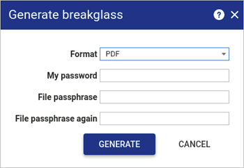 Generate breakglass PDF