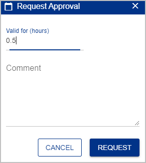 Request approval window