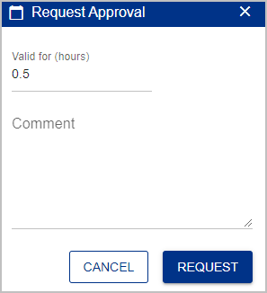 Request approval window