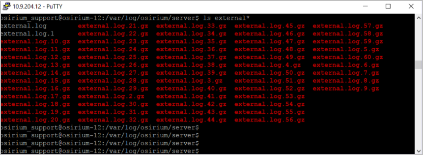 Command line external log view