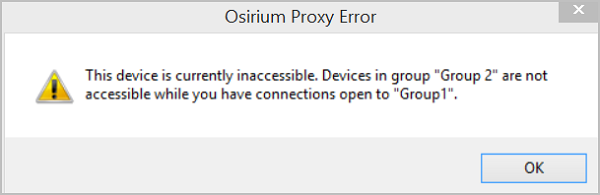 Osirium proxy separation error