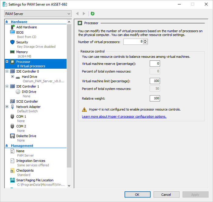 Set Virtual Processors