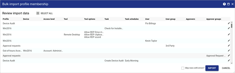 Review imported membership data