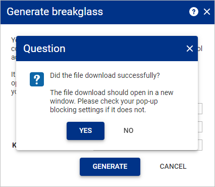 Question window