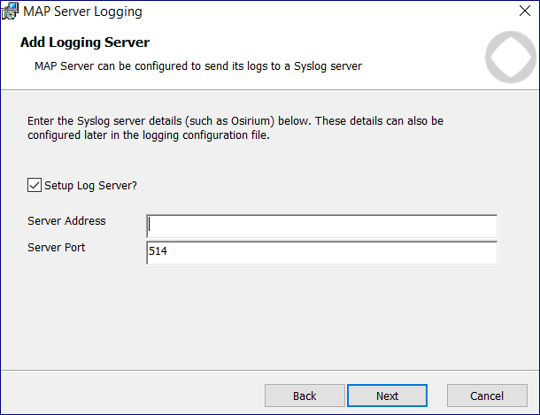 MAP Server logging