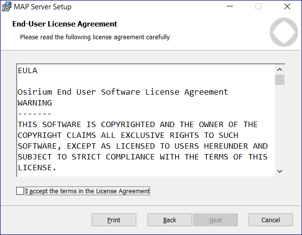 MAP Server EULA