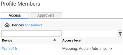 W2k8 Profile add access level mapping