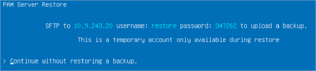 Continue without restore