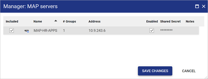 MAP servers manage servers