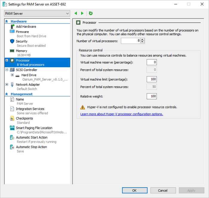 Set Virtual Processors