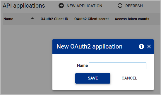 New OAuth2 Application