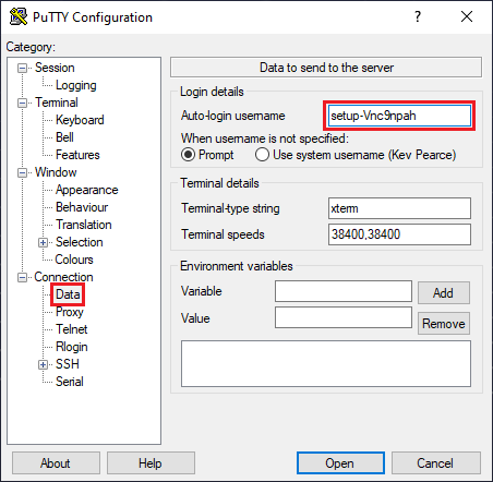 SSH ip address