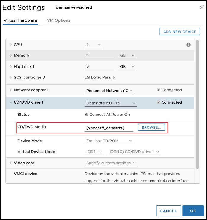 Edit Settings Menu