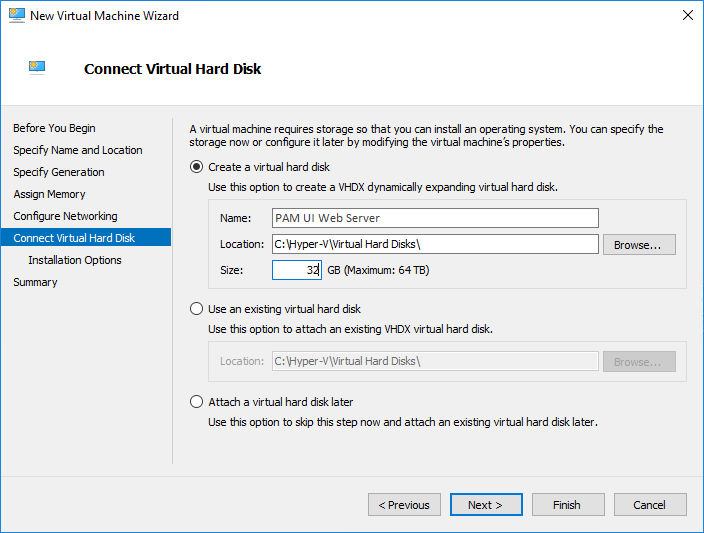 Connect Virtual Hard Drive