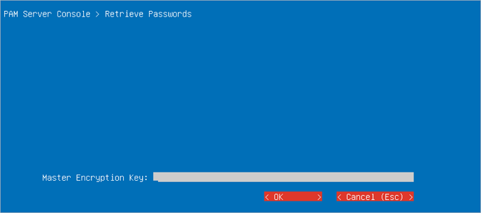 Console master encryption key