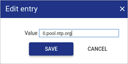 NTP server entry example
