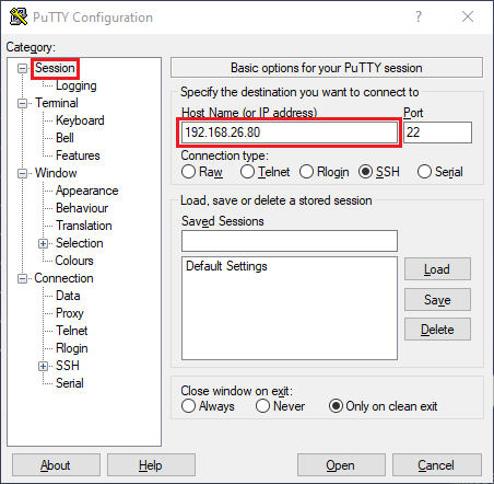 SSH ip address