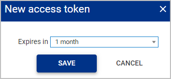 New access token window