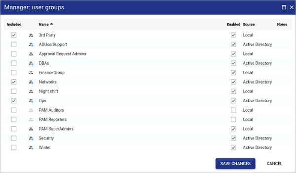 Profile user groups manager