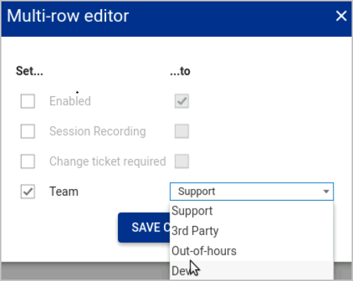 Multi-row edit window