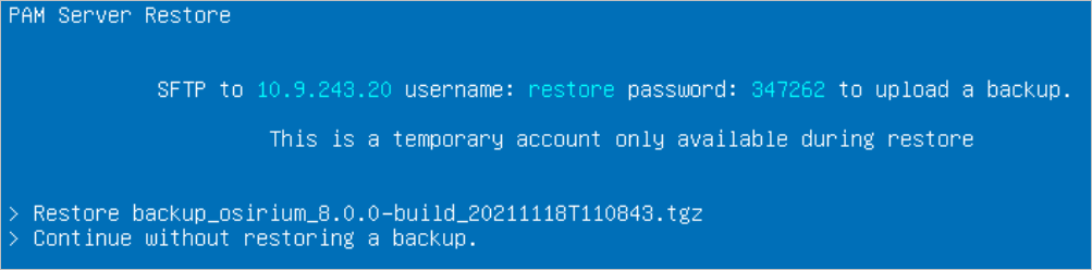 Backup restore file