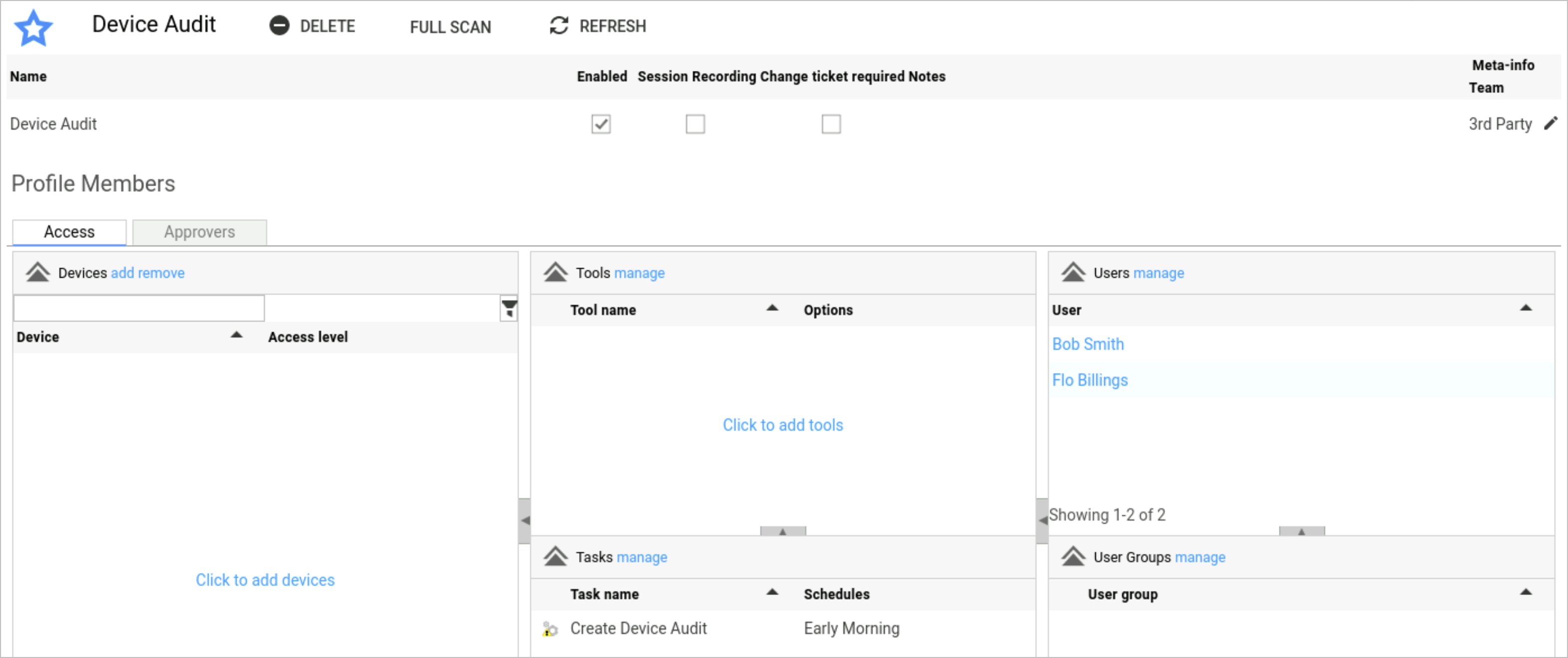 Profile Device audit