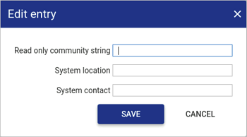 SNMP config edit entry