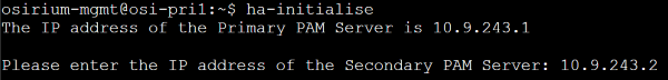 Enter secondary PAM Server IP Address