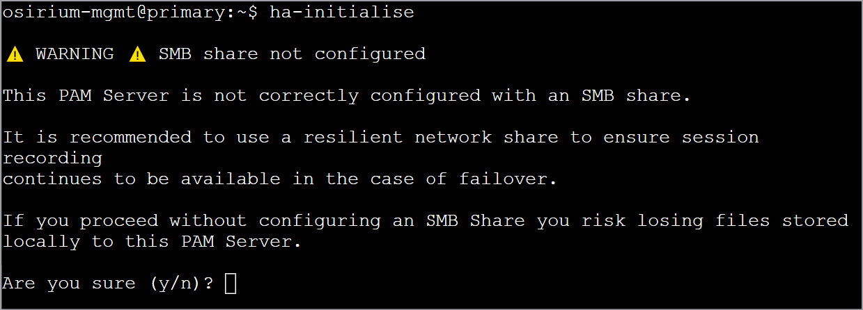 SMB Share warning