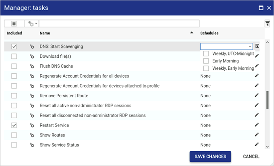 Profile tasks schedule picker