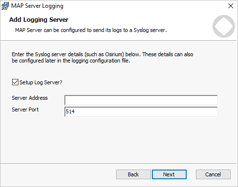 MAP Server logging