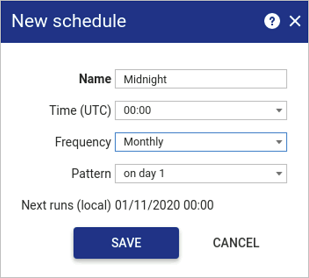 New Schedule Window completed