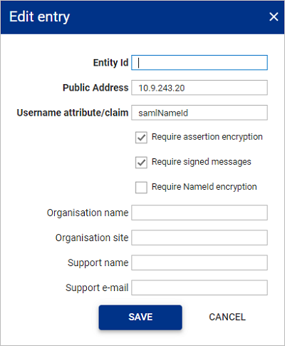 SAML2 configure service provider