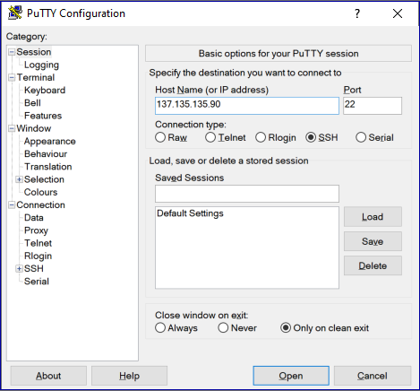 Connect using SSH