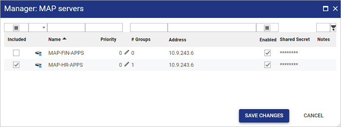 MAP servers manage servers