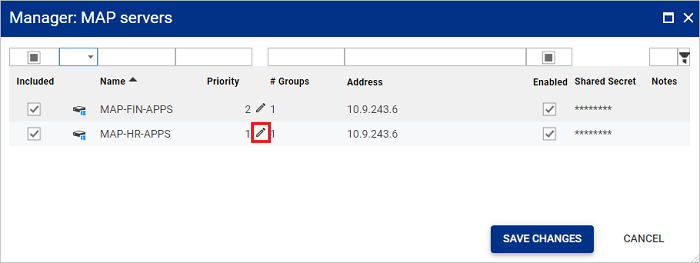 MAP servers manage servers