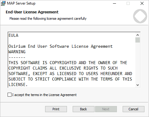 MAP Server EULA