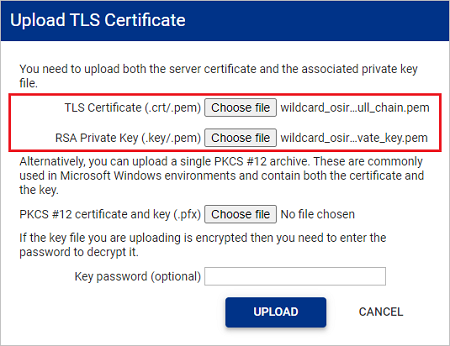 Upload Certificate