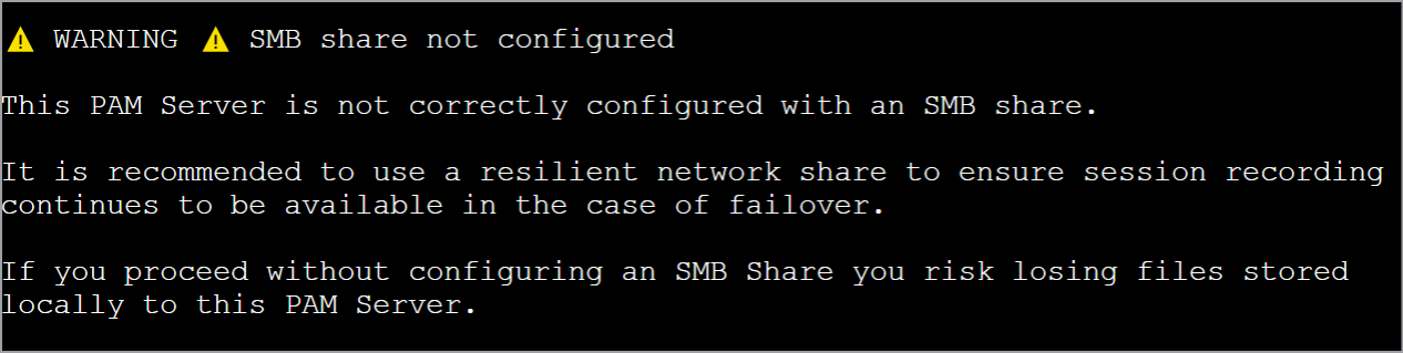 SMB Share warning