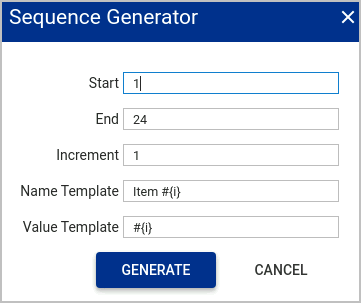 Task input list generate sequence