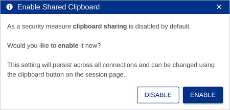 Enable Shared Clipboard