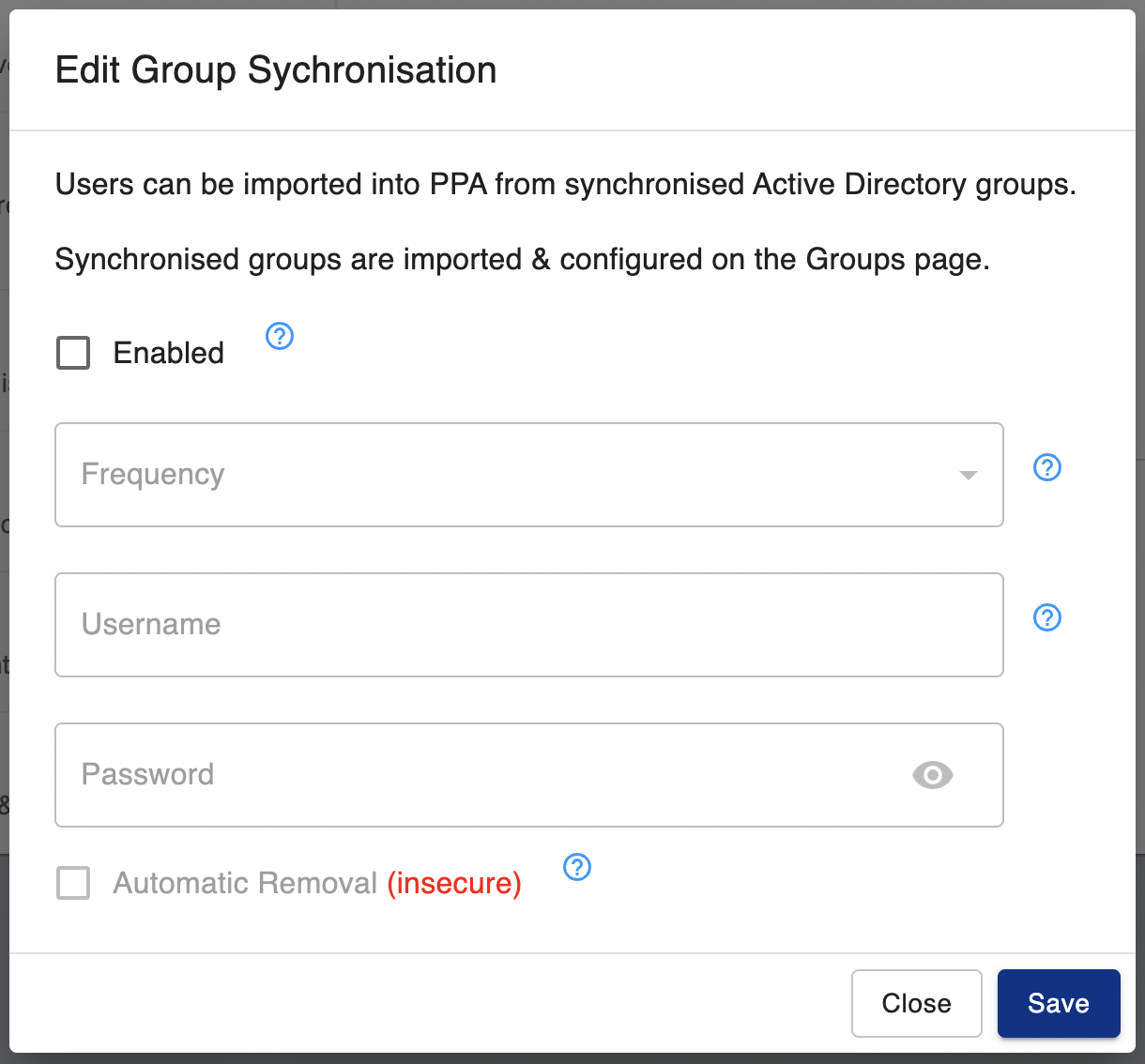 Group Sync Form